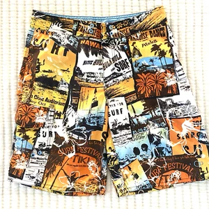 OP Ocean Pacific Vintage Surfer Art Deco Board Shorts Uomo - Foto 1 di 7