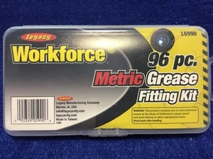 LEGACY WORKFORCE 96PC METRIC GREASE FITTING KIT L5990 - Picture 1 of 3