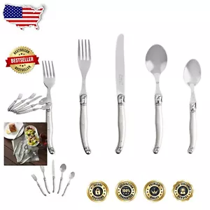 Luxurious 20-Piece Pewter Flatware Set - Durable Stainless Steel Utensils for 4 - Picture 1 of 8