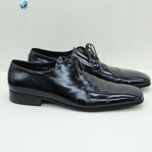 Auténticos zapatos de encaje Prada para hombre de cuero negro Oxford punta cuadrada talla US 10.5 EE - Imagen 1 de 11