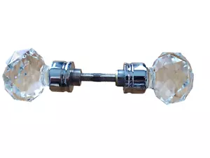 Pair of Faceted Collectors Antique Cut Glass Doorknobs - Picture 1 of 8