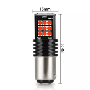 4X BAY15D P21/5W 1157 Red 24 SAMSUNG LED BRAKE STOP TAIL LIGHT BULB Globe - Picture 1 of 6