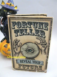 HALLOWEEN FAUX BOOK FORTUNE TELLER Reveal Future Distressed Spooky STASH Box - Picture 1 of 4