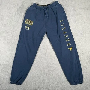 Under Armour Project Rock Pants Mens Medium Blue Faded Sweatpants Cuffed Active - Picture 1 of 8