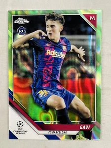 Gavi 2021-22 Topps Chrome UEFA UCL Neon Green Lava Refractor RC PR:45 Barcelona - Picture 1 of 3