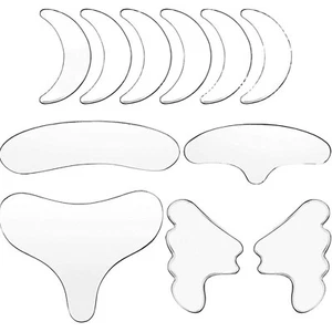 11X Facial Anti Wrinkle Patches Silicone Reusable Pad For Face Eye Forehead Neck - Picture 1 of 8