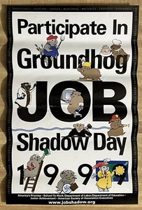 Póster 1999 Groundhog Job Shadow Day/marmotas de dibujos animados en diferentes profesiones - Imagen 1 de 6