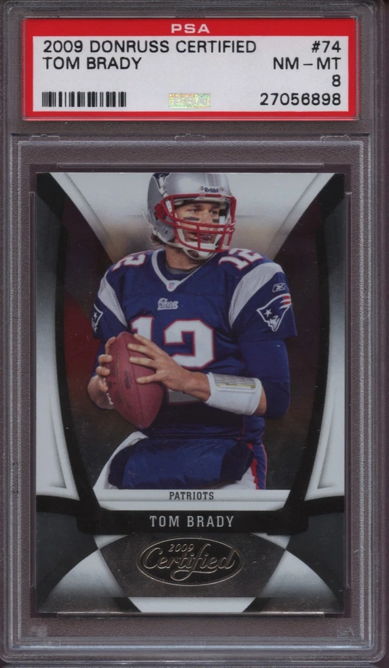 2009 Donruss Certified 74 Tom Brady PSA 8 Near Mint-Mint - Image 1 of 1