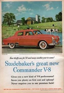 Studebaker Commander 1951 Farm Cows anuncio en color original - Imagen 1 de 1