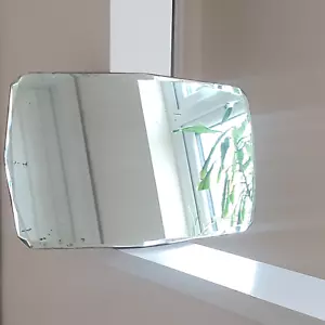 MCM Distressed Frameless Wall Mirror Multi-Sided Tapered Bevel Edge 12.5 x 21.5" - Picture 1 of 11