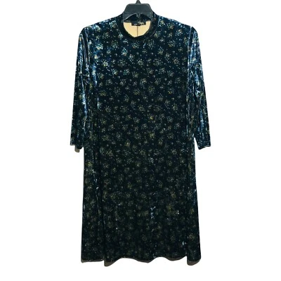 Vestido Suzanne Betro Talla 1X Terciopelo Brillante Manga Larga Invierno Suéter Flor Foto 1 de 4