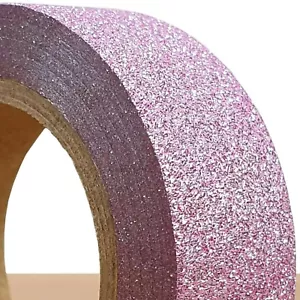 Premium Lilac Pink Glitter Washi Tape 15mm Wide Paper Craft Masking Stick On 10M - Picture 1 of 3