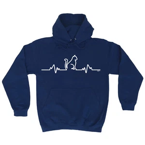 Cat Pulse - Novedad Hombre Mujer Ropa Divertido Regalo Sudaderas con Capucha Sudadera - Imagen 1 de 10