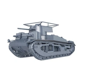 INTERWAR BRITISH - Vickers Medium Tank Mk III - 1/56 1/72 1/87 1/100 3D PRINTED - Foto 1 di 5