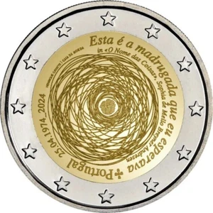 2 Euro Gedenkmünze Portugal 2024 - 50 Years of 25 April - Revolution " Unz - Picture 1 of 1