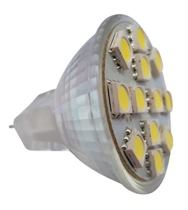 MR11 12 SMD LED 12V (10-30V DC) 200LM 2.4W White Bulb (~25W) - Picture 1 of 7