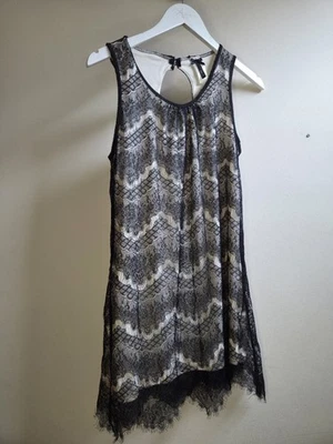 E-vie Black Lace Dress Size 10-12  Gatsby 50s 60s Vintage Y2K Party Cocktail - Image 1 of 4