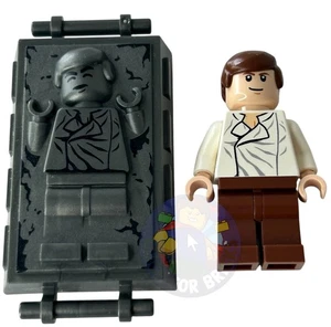 LEGO Star Wars Han Solo + Carbonite Minifigure sw0278 87561pb01 From 8097 75222 - Picture 1 of 3