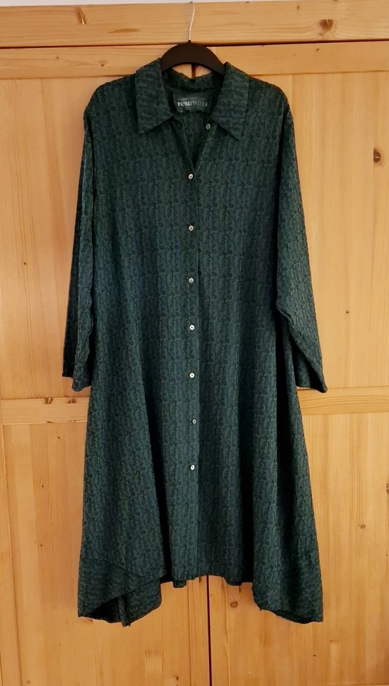 Cocon Commerz Privatsachen Mantel Seide mit Rosen bestickt Petrol OneSize  - Bild 1 von 4