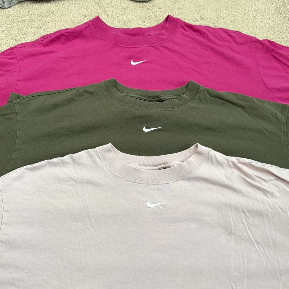 Nike Set of 3 T-Shirts Womens XL Boxy Loose Fit Essentials Center Swoosh Gym - Image 1 of 4