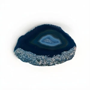 Beautiful 3” Blue & White Agate Geode Slice - Picture 1 of 1
