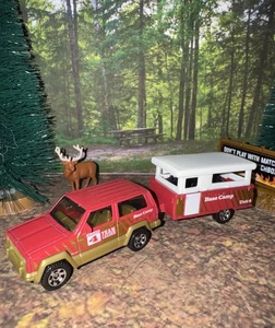 Lot Of 2 Matchbox Jeep Cherokee & Pop Up Camp Tent Trailer NLFFP Diecast 1:64 - Picture 1 of 19