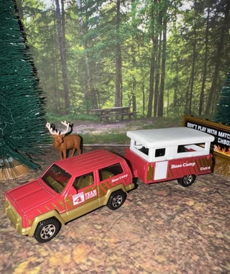 Lot Of 2 Matchbox Jeep Cherokee & Pop Up Camp Tent Trailer NLFFP Diecast 1:64 - Image 1 of 4