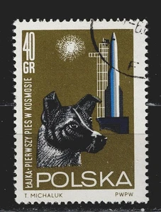Polonia Soviética Laika el perro en el espacio 1957 sello A-11 - Imagen 1 de 1