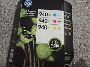 HP OfficeJet 940XL Combo PackCyan/Magenta/Yellow NEW Sealed Exp 5/2017 - Picture 1 of 2