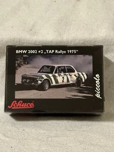 SCHUCO PICCOLO BMW 2002 #2 TAP RALLYE 1975 WEISS GRÜNE STREIFEN - Bild 1 von 4