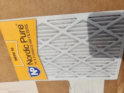 Nordic Pure 20x25x5 AC & Furnace Air Filters 2 Pack Merv 10 Made In USA New - Image 1 of 3