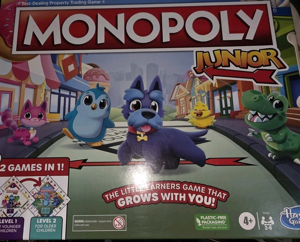 311. Monopoly Junior 2 Board Games In 1 Family Game Ages 4+ - Image 1 of 1