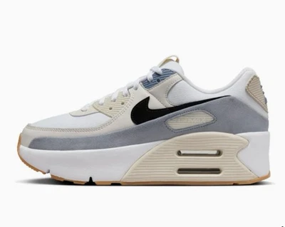 Nike Air Max 90 LV8 Blanco Negro Ceniza Pizarra Tenis FD4328 106 Mujer Talla 9.5 Foto 1 de 4