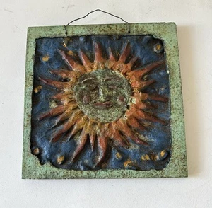 Targa da parete ceramica Jeanne Dana PaperandStone 2008 pietra scoppio sole 8,5” quadrata - Foto 1 di 6