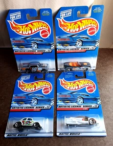 1997 Hot Wheels ARTISTIC LICENSE SERIES Complete Set Of 4 Cars 729 730 731 ˜ - Picture 1 of 20