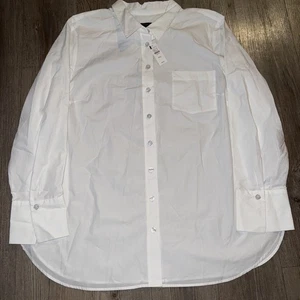 Camicia casual Talbots donna cotone con bottoni manica lunga bianca taglia Petite XL - Foto 1 di 8