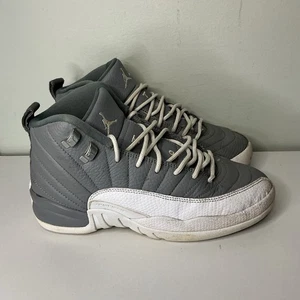 Nike Air Jordan 12 Retro Stealthy White Grey Sneakers Shoes 153265-015 5Y 37.5 - Picture 1 of 6