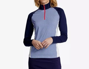 RLX Ralph Lauren Women's Geo Printed Color Blocked 1/4 Zip Pullover SZ.S NWT$148 - Picture 1 of 13