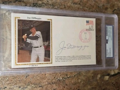  Sobre Joe Dimaggio 1986 Cachet debut novato PSA/ADN ENCAPSULADO  Foto 1 de 3