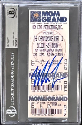 MIKE TYSON vs SELDEN SIGNED REPLICA TICKET BECKETT  2 Pac In Attendance A - Image 1 of 2