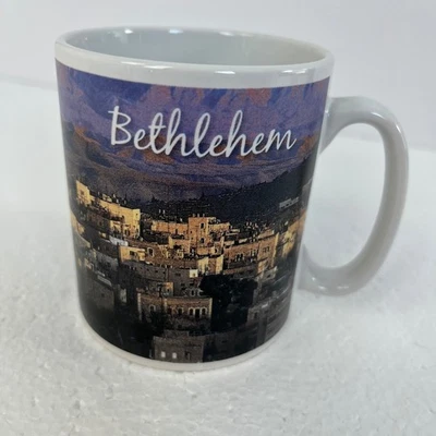 Taza de café Belén paisaje urbano Tierra Santa monumento cerámica Navidad Foto 1 de 4
