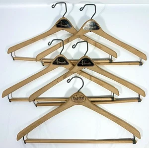 Lotto pubblicità 5 appendiabiti pantaloni vintage legno TUTA girevoli BATTS WISHBONE USA - Foto 1 di 19