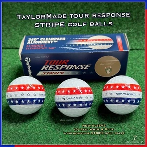 TaylorMade 2025 Tour Response USA STRIPE Golf Balls RED WHITE & BLUE 3 NEW BALLS - Picture 1 of 2
