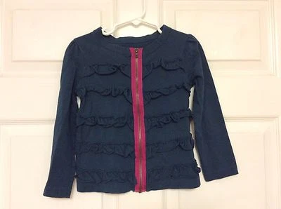 Camisa genuina para niños niñas talla 5 azul púrpura volantes en la parte delantera 54 Foto 1 de 2