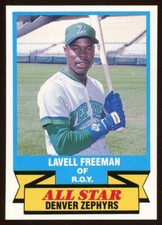 1989 CMC Team Issue Denver Zephyrs LAVELL FREEMAN RC BREWERS