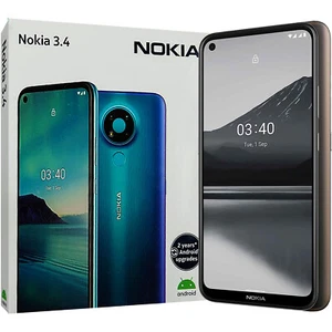 BINB Nokia 3.4 DUAL SIM 32GB + 3GB Charcoal Black Factory Unlocked 4G Simfree - Afbeelding 1 van 4