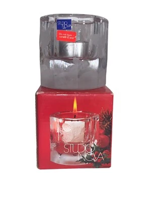 Studio Nova Glass Candle Holder 3"x2.5" Votive “Joyous Season”  WY276 Open Box - Image 1 of 4