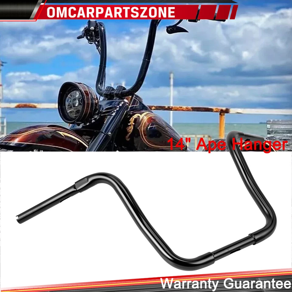 DNA 14" Ape Hanger 1-1/4" Bar Handlebar For Harley Road King Classic FLHRC 86-UP - Image 1 of 4