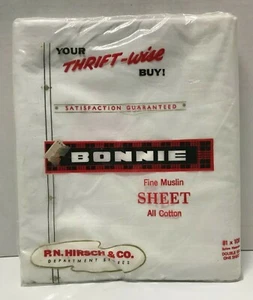 BONNIE + Lady Pepperell Fine Muslin All Cotton White Double Bed Sheet 81 x 108 - Picture 1 of 5