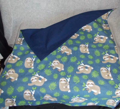 Manta de perrera hecha a mano de franela de algodón azul perezoso mascota perro regazo asiento de coche Foto 1 de 4